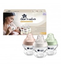 Biberon Tommee Tippee Closer to Nature, 150 ml, PP, 0 luni +, 3 buc